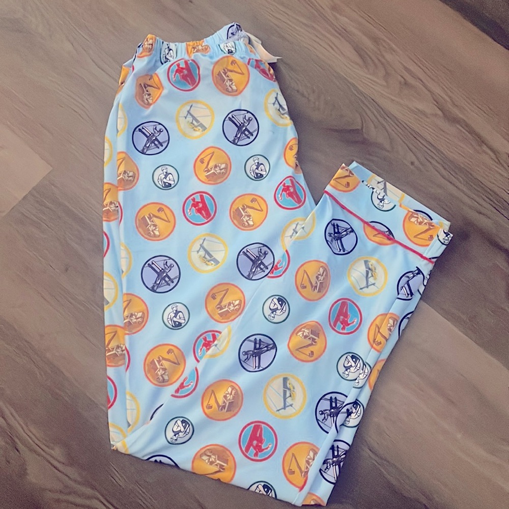 Bundle adult pants w/6 month outfit; New boutique lineman size small sleep pants
